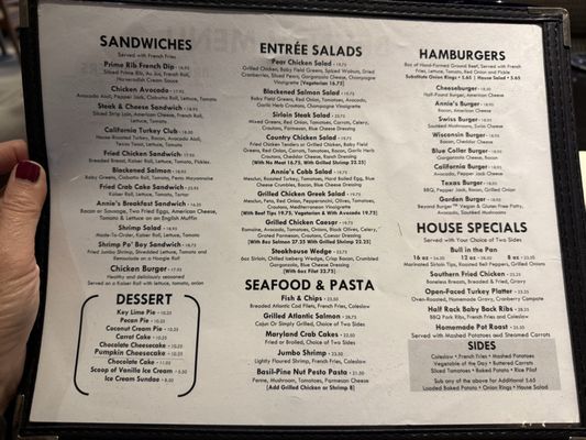 Menu photo 1 Annie's Paramount Steak House Washington, DC, DC