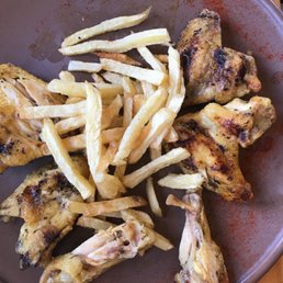 Marinated chicken wings. Cold fries and wings are very bad. Not recommended. Marinated chicken wings. Cold fries and wings are very bad. Not recommended.