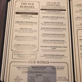 The Pub On Richmond - the menu for the pub - Pubs Near Me - London, Ontario
