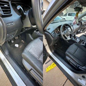 K&J Auto Detailing - Driver seat side by side before and after - Auto Detailing Near Me K&J Auto Detailing - Driver seat side by side before and after - Auto Detailing Near Me