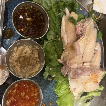 Amazing Basil - Hainan chicken (we ate few pieces before taking pics) - Asian Fusion Near Me - Fremont, California