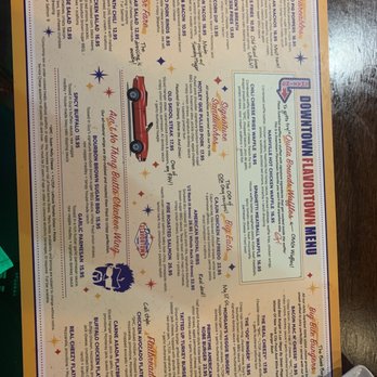 Downtown Flavortown - The menu given to us at the bar. Where's Tiki Bar Menu you ask? It's by request only. - Arcades Near Me - Pigeon Forge, Tennessee Downtown Flavortown - The menu given to us at the bar. Where's Tiki Bar Menu you ask? It's by request only. - Arcades Near Me - Pigeon Forge, Tennessee