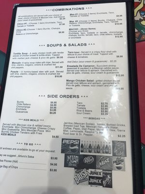 Menu photo 1 Arturo's Mexican Restaurant Cheney, WA