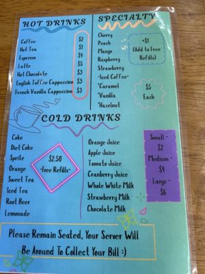 Menu photo 1 Ma's Diner Onaway, MI