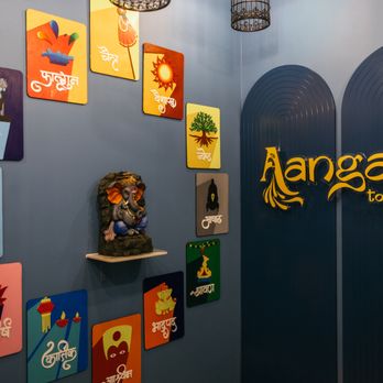Aangan Toronto - Our entrance features a circular Hindu calendar, each month depicting Indian festivals, with Lord Ganesha's blessing at the center. - Indian Near Me - Toronto, Ontario Aangan Toronto - Our entrance features a circular Hindu calendar, each month depicting Indian festivals, with Lord Ganesha's blessing at the center. - Indian Near Me - Toronto, Ontario