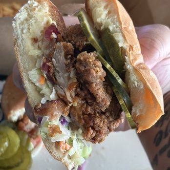 Pangaea Bier Cafe - Fried chicken Sandwich (I added extra pickles at home) - Pubs Near Me - Sacramento, California Pangaea Bier Cafe - Fried chicken Sandwich (I added extra pickles at home) - Pubs Near Me - Sacramento, California
