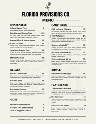 Menu photo 2 Florida Provisions Lakewood Ranch, FL