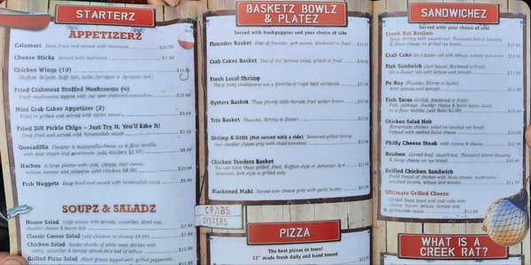 Menu photo 3 Creek Ratz Murrells Inlet, SC Menu photo 3 Creek Ratz Murrells Inlet, SC