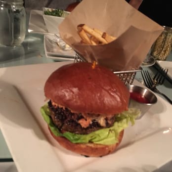 26 Beach Restaurant - spicy tuna burger with fries - New American Near Me - Venice, California 26 Beach Restaurant - spicy tuna burger with fries - New American Near Me - Venice, California