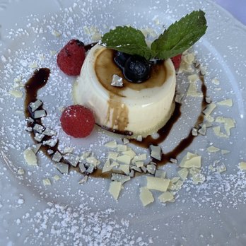 Olio E Limone Ristorante - Panna cotta with fresh berries and balsamic reduction - Italian Near Me - Santa Barbara, California