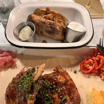 Broken Spirits Distillery - BBQ 1/2 Chicken and Baked Potato - Distilleries Near Me - Long Beach, California
