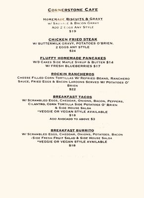 Menu photo 2 Cornerstone Cafe Dunsmuir, CA Menu photo 2 Cornerstone Cafe Dunsmuir, CA