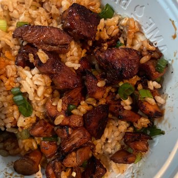 Flame Broiler - a plate of rice and meat - Korean Near Me - Tustin, California