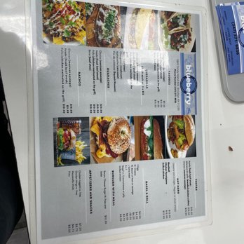 Blueberry - a menu on a white table - Bakeries Near Me - Brooklyn, New York