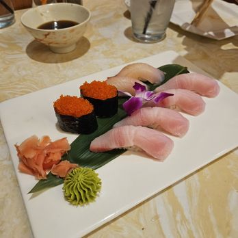 Sakura - Flying fish roe, red snapper, albacore tuna - Japanese Near Me - St. George, Utah Sakura - Flying fish roe, red snapper, albacore tuna - Japanese Near Me - St. George, Utah