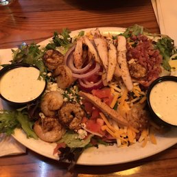 Blackened shrimp and chicken Cobb salad. Blackened shrimp and chicken Cobb salad.