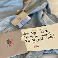 Faherty One Paseo - Awesome note included with my purchase!