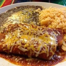 Beef enchiladas in red sauce extra spicy!