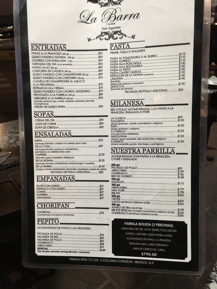 LA BARRA Tamaulipas 72, México, D.F., Mexico Yelp