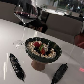 Strega - Lemon tart and fresh berries. The wine was Italian and the most full bodied, robust option by the glass option I've had in a long time! - Italian Near Me - New Haven, Connecticut