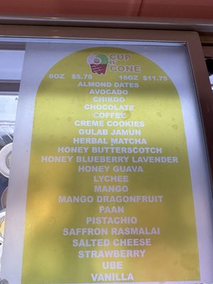 Menu photo 3 Cup N Cone Sunnyvale, CA
