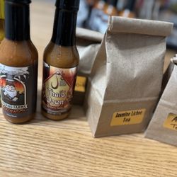 Sha's Coffee N Teas - Hot sauce and Tea
