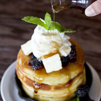 Back Eatery - Our homemade Blueberry Buttermilk Pancakes - Canadian (New) Near Me - Lund, British Columbia