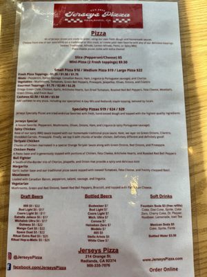 Menu photo 2 Jerseys Pizza Redlands, CA Menu photo 2 Jerseys Pizza Redlands, CA