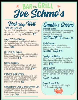 Menu photo 1 Joe Schmo's Beach Bar and Grill Destin, FL