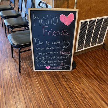 Catfish Kettle - a chalkboard with a message of hello friends - Southern Near Me - Farmington, Missouri