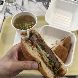 Little Kirin - About $17: 1/2 Sandwich & Side of Broth. Excellent! Sandwich was very filling