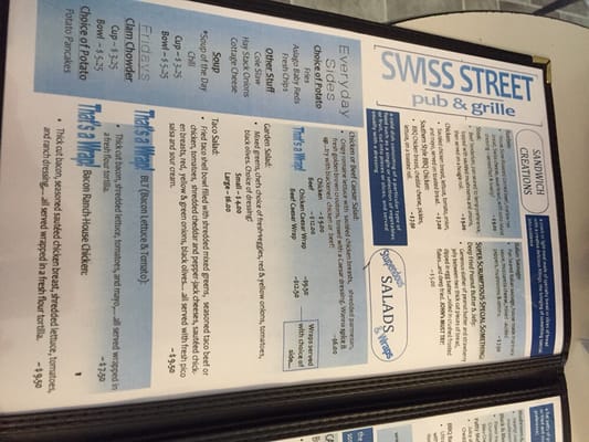Menu photo 5 Swiss Street Pub & Grille Franklin, WI