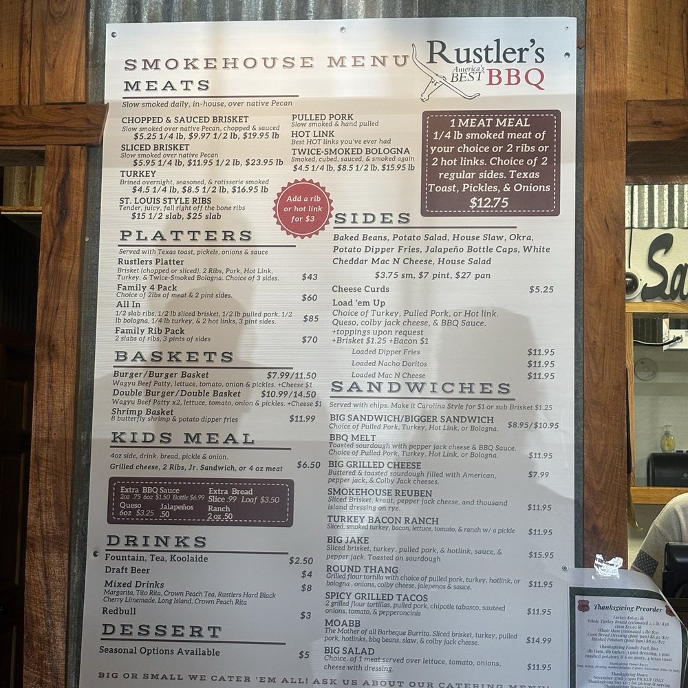 Rustlers BBQ - Menu - Southern Near Me - Henryetta, Oklahoma