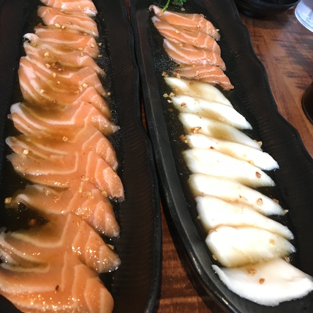 Jinzakaya - The salmon/white tuna carpaccio. - Sushi Bars Near Me - Waterloo, Ontario Jinzakaya - The salmon/white tuna carpaccio. - Sushi Bars Near Me - Waterloo, Ontario
