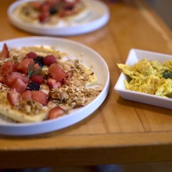 Nom Cafe - Granola boat and side of eggs - Modern European Near Me - Portland, Maine