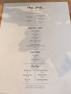 Menu photo 8 Rose Park Coffee Roasters Long Beach, CA Menu photo 8 Rose Park Coffee Roasters Long Beach, CA
