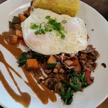 Four Friends Kitchen - Mushroom sweet potato hash and eggs - Southern Near Me - Denver, Colorado