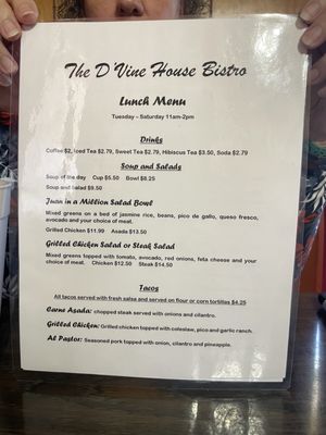 Menu photo 1 D'Vine Home Cooking Canyon Lake, TX Menu photo 1 D'Vine Home Cooking Canyon Lake, TX