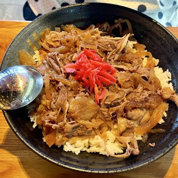Ryujin Ramen House - Beef rice bowl. Barbara S. says it's mediocre. - Ramen Near Me - Roseville, California
