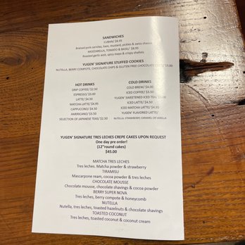 Yugen Sushi - Menu - Creperies Near Me - Bushwick, New York Yugen Sushi - Menu - Creperies Near Me - Bushwick, New York