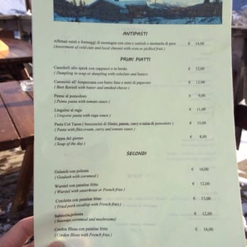 Col Taron - Menu - Italian Near Me - Cortina D'ampezzo, BL