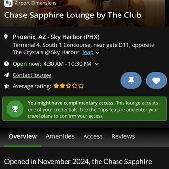 Sapphire Lounge - Listing in the LoungeReview app - Airport Lounges Near Me - Phoenix, Arizona