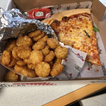 DC Slices - cajun tater tots with a slice of cheese pizza - Pizza Near Me DC Slices - cajun tater tots with a slice of cheese pizza - Pizza Near Me