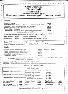 Menu photo 6 Nate's Deli Fairview Park, OH Menu photo 6 Nate's Deli Fairview Park, OH