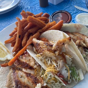 Junkanoo Below Deck - Blackened Grouper Tacos - American Near Me - Fort Myers Beach, Florida Junkanoo Below Deck - Blackened Grouper Tacos - American Near Me - Fort Myers Beach, Florida