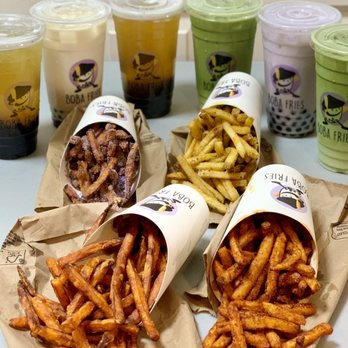 Boba Fries - Fries: Taro, lemon pepper, sweet potato, Cajun (T-B) - Bubble Tea Near Me - Elmhurst, New York Boba Fries - Fries: Taro, lemon pepper, sweet potato, Cajun (T-B) - Bubble Tea Near Me - Elmhurst, New York