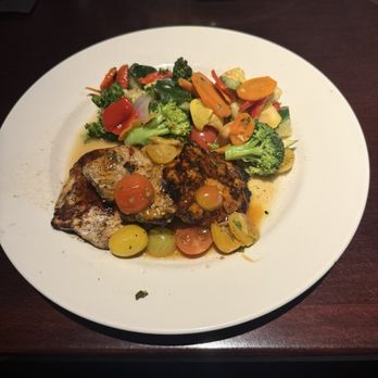 Firebirds Wood Fired Grill - Honey garlic chicken with seasonal veggies - Seafood Near Me - Alpharetta, Georgia