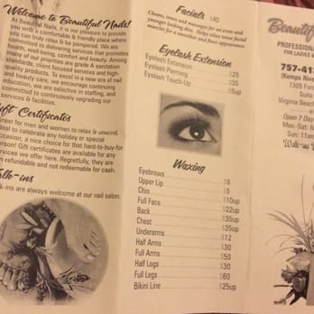 Beautiful Nails - Back brochure - Nail Salons Near Me - Virginia Beach, Virginia