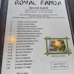 Lunch menu Lunch menu