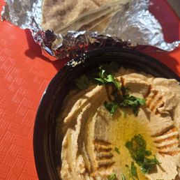 Spicy hummus & pita. Spicy hummus & pita.